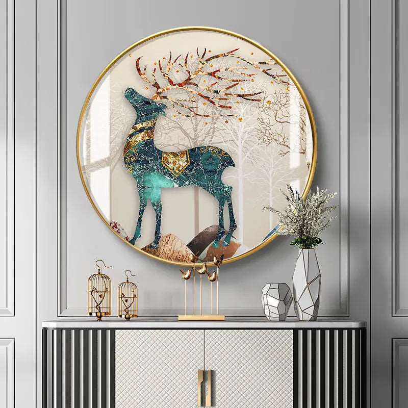 Round Wall Painting Crystal Porcelain - Bliss Vie