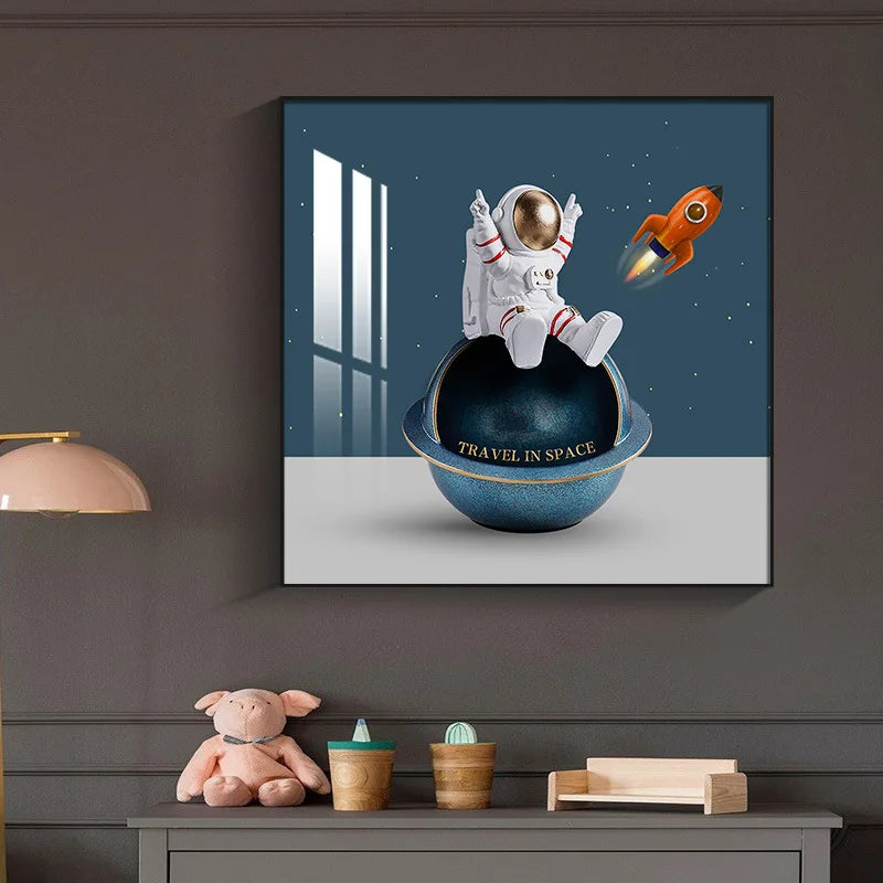 Kids Room Astronaut Wall Painting - Bliss Vie