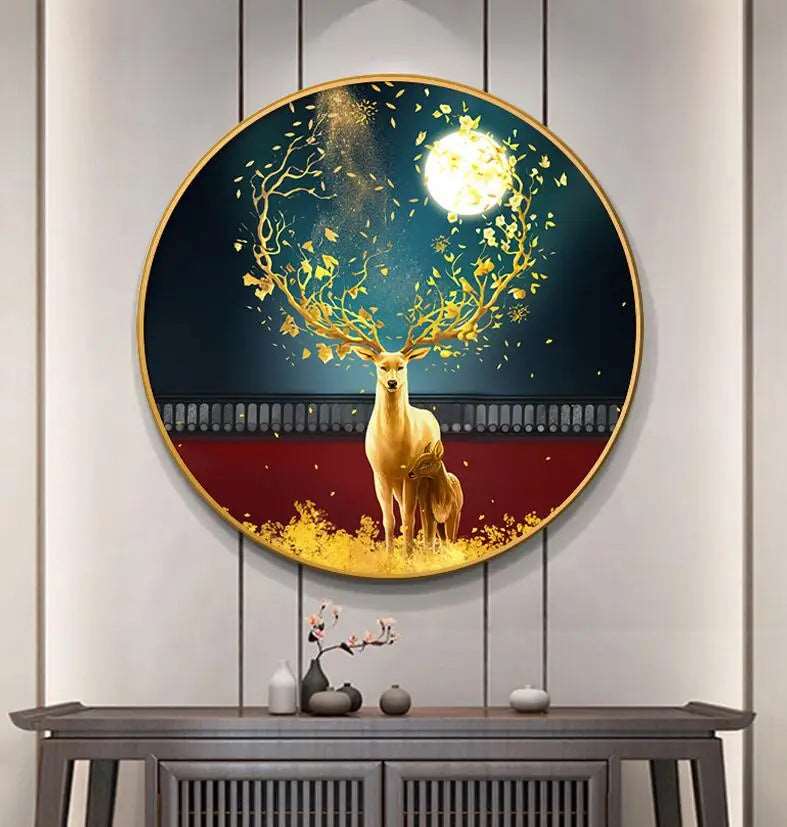 Round Wall Painting Crystal Porcelain - Bliss Vie