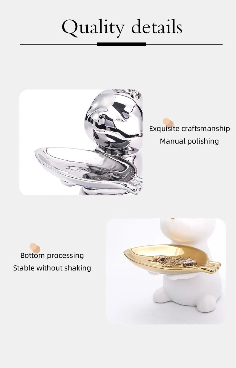 Cute Rabbit Figurine for Home Decor - Adorable Decor Accent cabinet Sleek Contemporary Sophisticated Unique Elegant Decorative Trendy stylish Minimalist Artistic Luxury Designer tabletop table decor accessories tableware living room decor coffee table decor