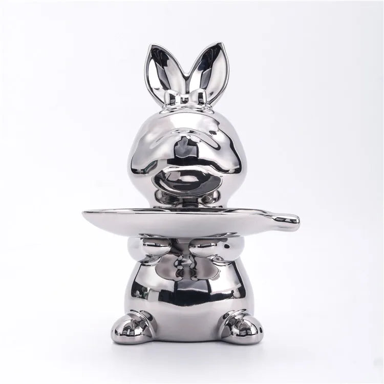 Cute Rabbit Figurine for Home Decor - Adorable Decor Accent cabinet Sleek Contemporary Sophisticated Unique Elegant Decorative Trendy stylish Minimalist Artistic Luxury Designer tabletop table decor accessories tableware living room decor coffee table decor