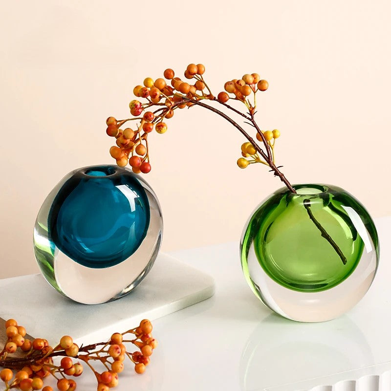 Gradient Color Painted Glass Flower Vase - Bliss Vie