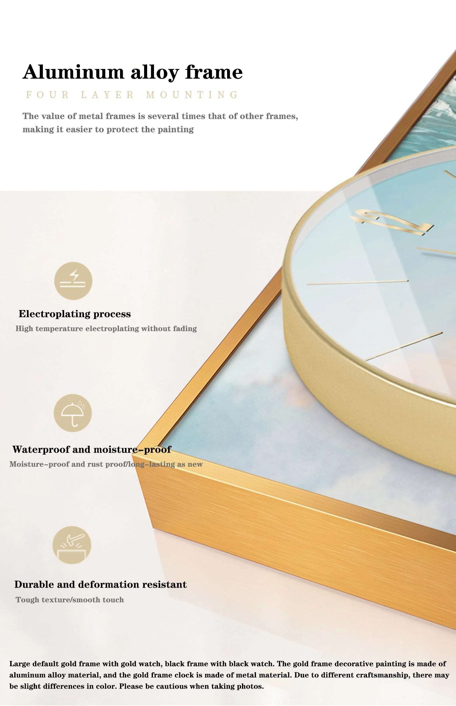 Wall Clock with Painting Moon Round - Bliss Vie