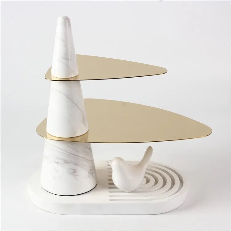Artistic 2 Tier Cake Stand - Elegant Serving and Decor Piece Home Decor cabinet Sleek Contemporary Sophisticated Unique Elegant Decorative Trendy stylish Minimalist Artistic Luxury Designer tabletop table decor accessories tableware living room decor coffee table decor