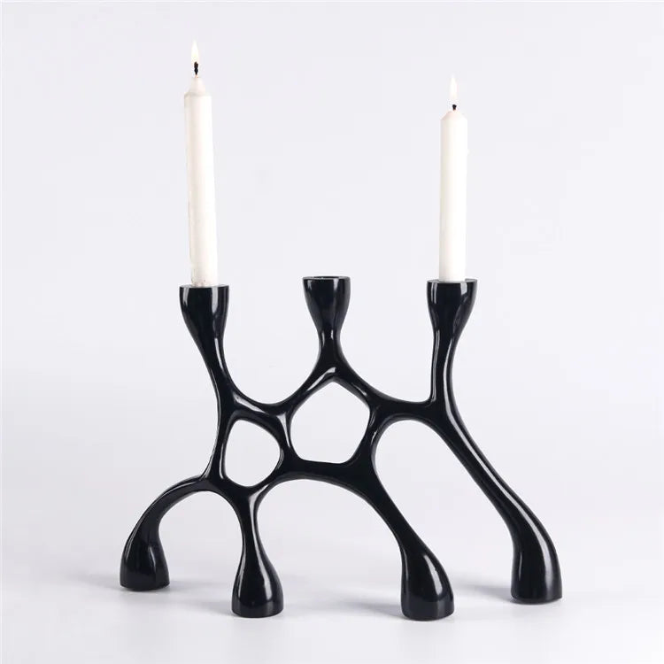 Cozy 3 Arm Candle Holder - Warm and Inviting Home Fragrance Accent Home Decor cabinet Sleek Contemporary Sophisticated Unique Elegant Decorative Trendy stylish Minimalist Artistic Luxury Designer tabletop table decor accessories tableware living room decor coffee table decor