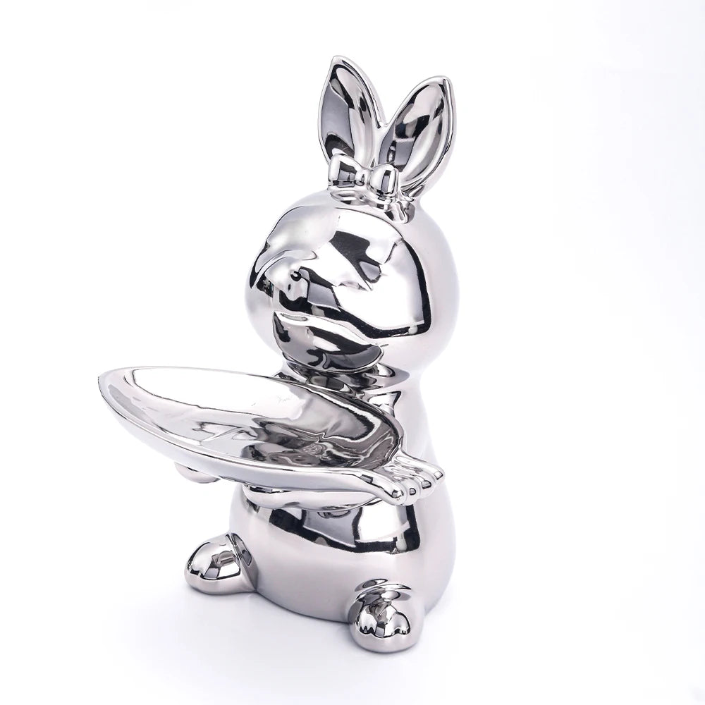 Cute Rabbit Figurine for Home Decor - Adorable Decor Accent cabinet Sleek Contemporary Sophisticated Unique Elegant Decorative Trendy stylish Minimalist Artistic Luxury Designer tabletop table decor accessories tableware living room decor coffee table decor