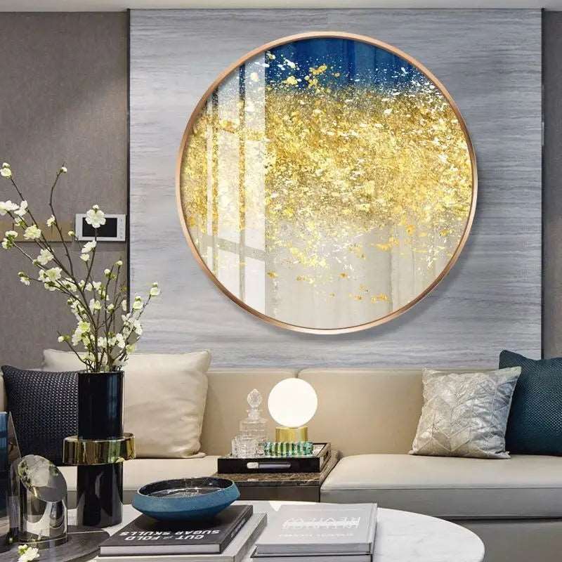 Round Wall Painting Crystal Porcelain - Bliss Vie