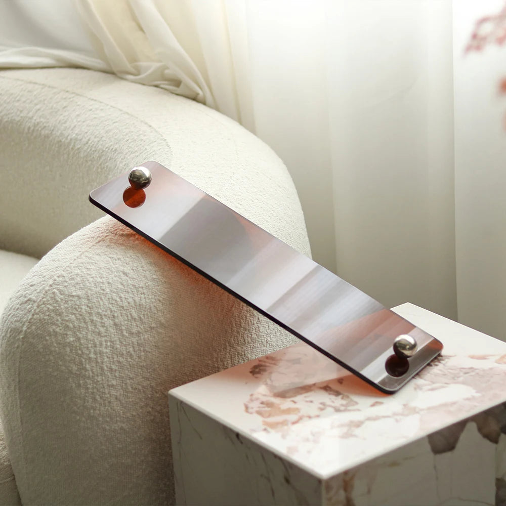 Nordic Metal Decorative Glass Tray - Bliss Vie