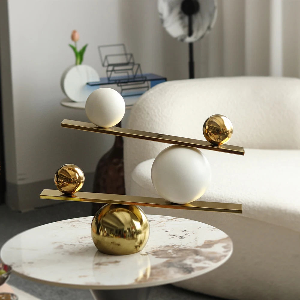Luxury Style Swing Ball Ornaments - Opulent Decor Accents Home Decor cabinet Sleek Contemporary Sophisticated Unique Elegant Decorative Trendy stylish Minimalist Artistic Luxury Designer tabletop table decor accessories tableware living room decor coffee table decor