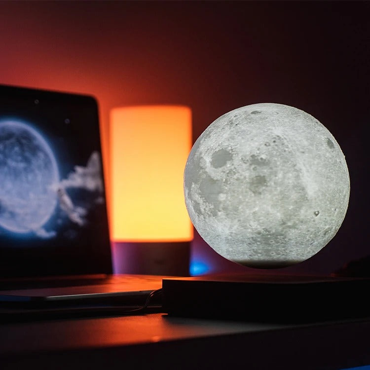 Celestial Elegance - Shining Moon Magnetic Levitation Chandeliers for Dazzling Illumination Home Decor cabinet Sleek Contemporary Sophisticated Unique Elegant Decorative Trendy stylish Minimalist Artistic Luxury Designer tabletop table decor accessories tableware living room decor coffee table decor