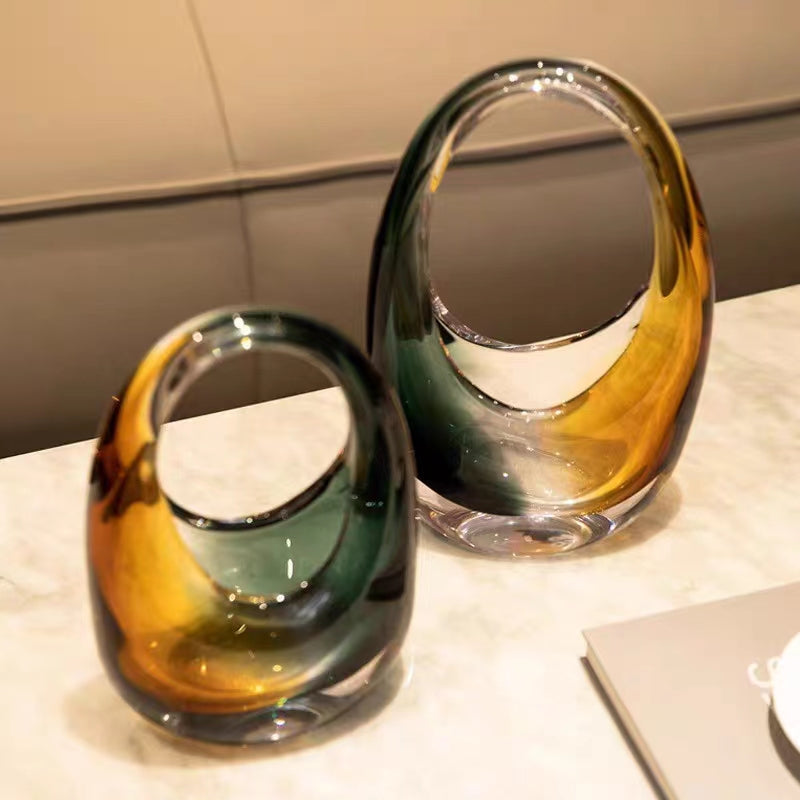 Chic Sophistication - Luxurious Bag Shaped Vase for Elegant Blooms Home Decor cabinet Sleek Contemporary Sophisticated Unique Elegant Decorative Trendy stylish Minimalist Artistic Luxury Designer tabletop table decor accessories tableware living room decor coffee table decor