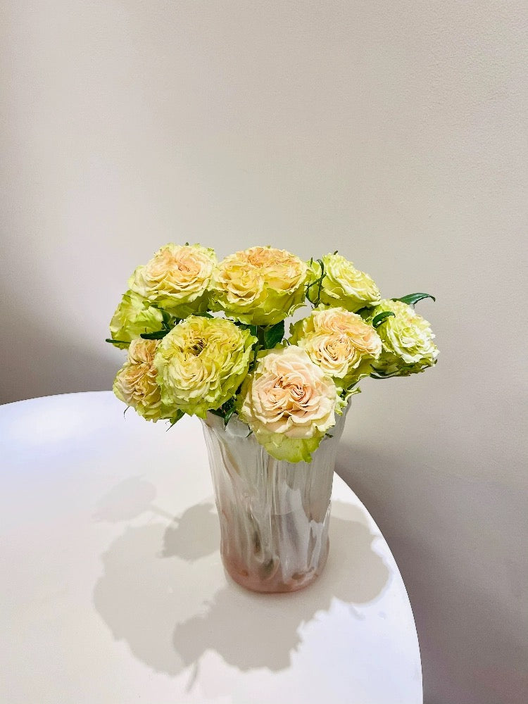 Artistic Handmade Pink Glass Vase | Elegant Home Decor Accent cabinet Sleek Contemporary Sophisticated Unique Elegant Decorative Trendy stylish Minimalist Artistic Luxury Designer tabletop table decor accessories tableware living room decor coffee table decor