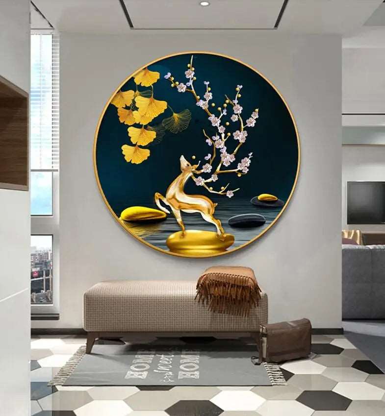 Round Wall Painting Crystal Porcelain - Bliss Vie