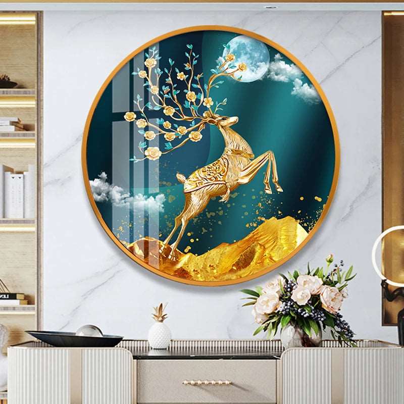 Round Wall Painting Crystal Porcelain - Bliss Vie