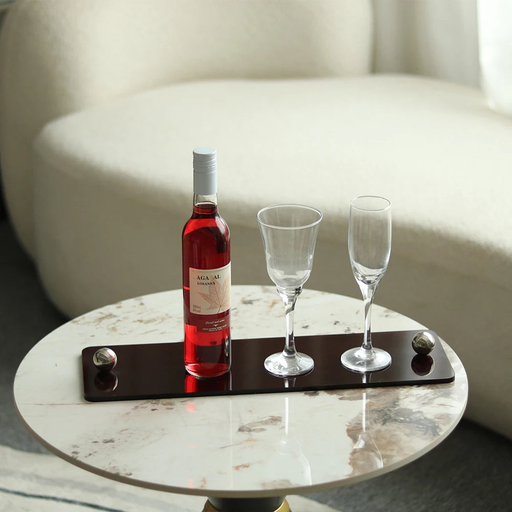 Nordic Metal Decorative Glass Tray - Bliss Vie