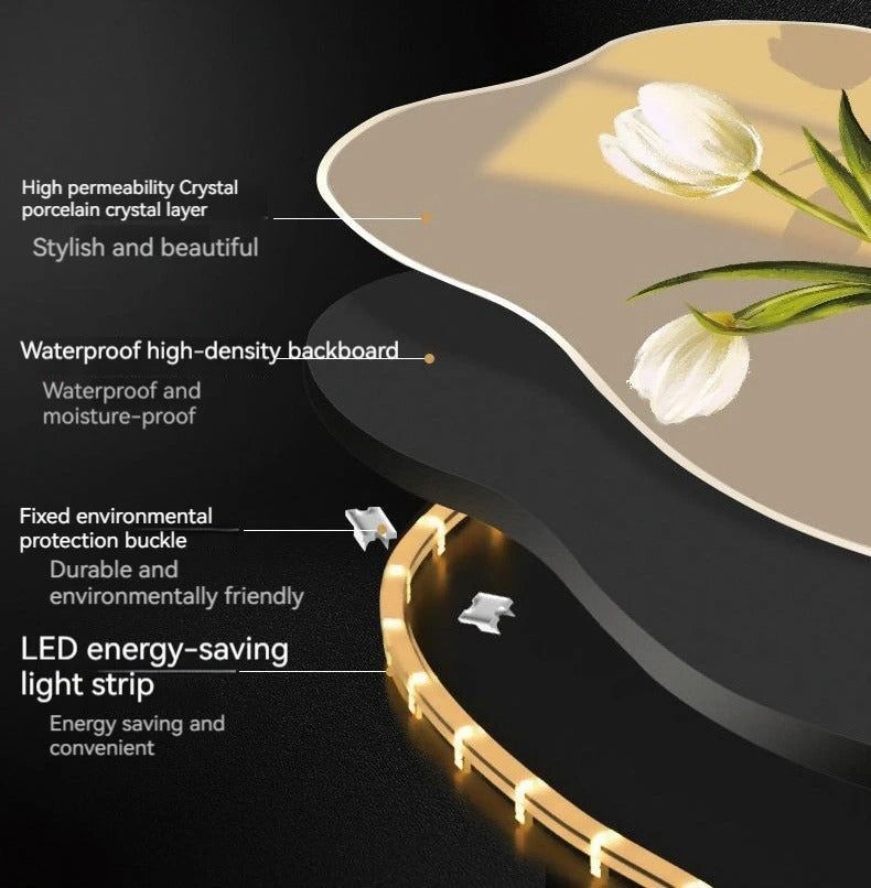 Wall Décor Semi Circle Branches with LED - Bliss Vie