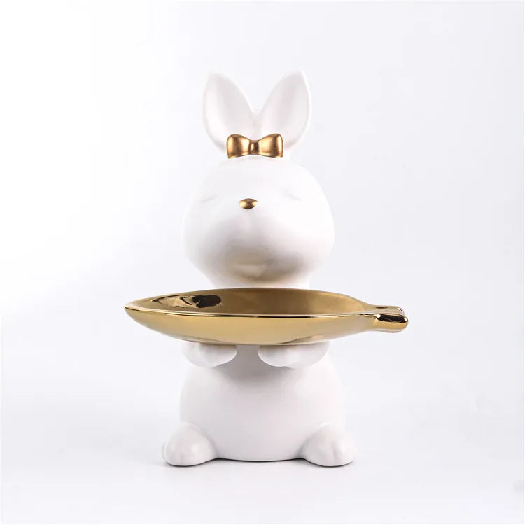 Cute Rabbit Figurine for Home Decor - Adorable Decor Accent cabinet Sleek Contemporary Sophisticated Unique Elegant Decorative Trendy stylish Minimalist Artistic Luxury Designer tabletop table decor accessories tableware living room decor coffee table decor