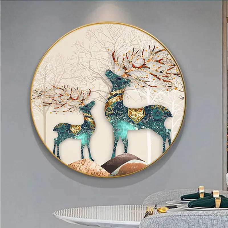 Round Wall Painting Crystal Porcelain - Bliss Vie