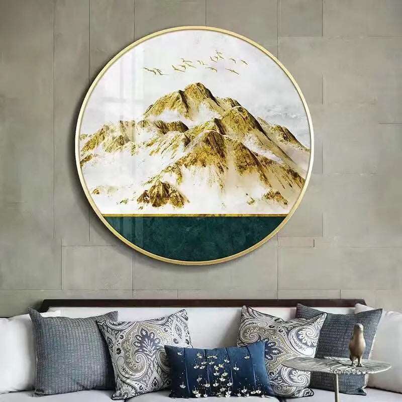 Round Wall Painting Crystal Porcelain - Bliss Vie