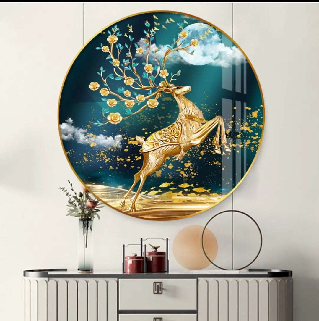 Round Wall Painting Crystal Porcelain - Bliss Vie