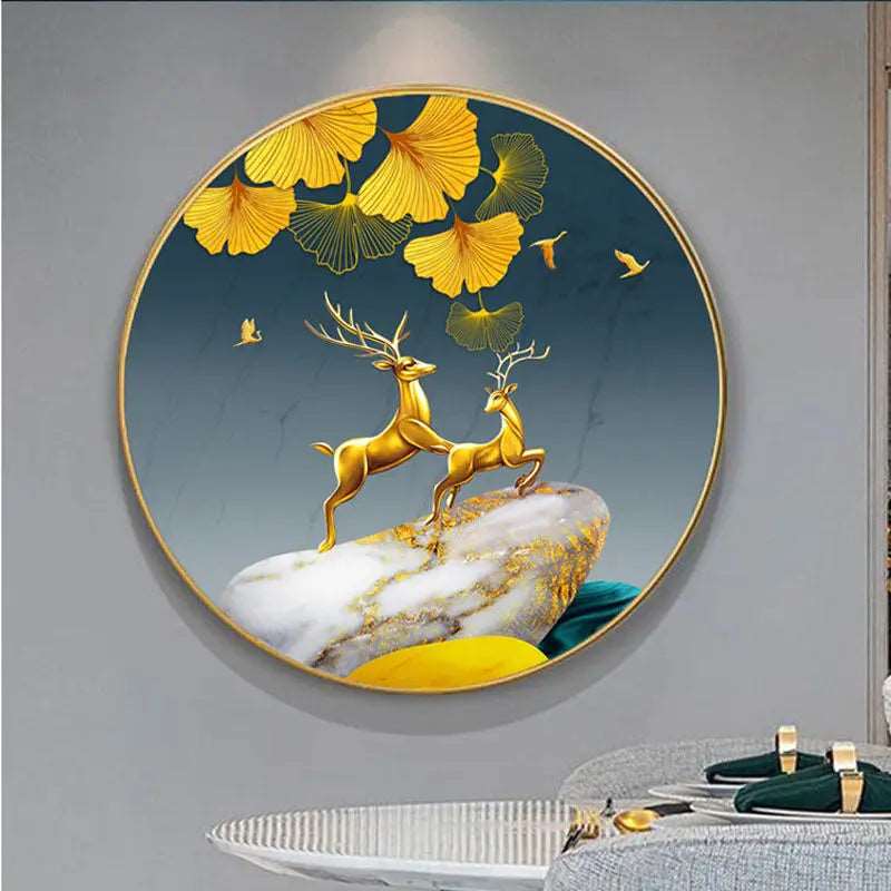 Round Wall Painting Crystal Porcelain - Bliss Vie