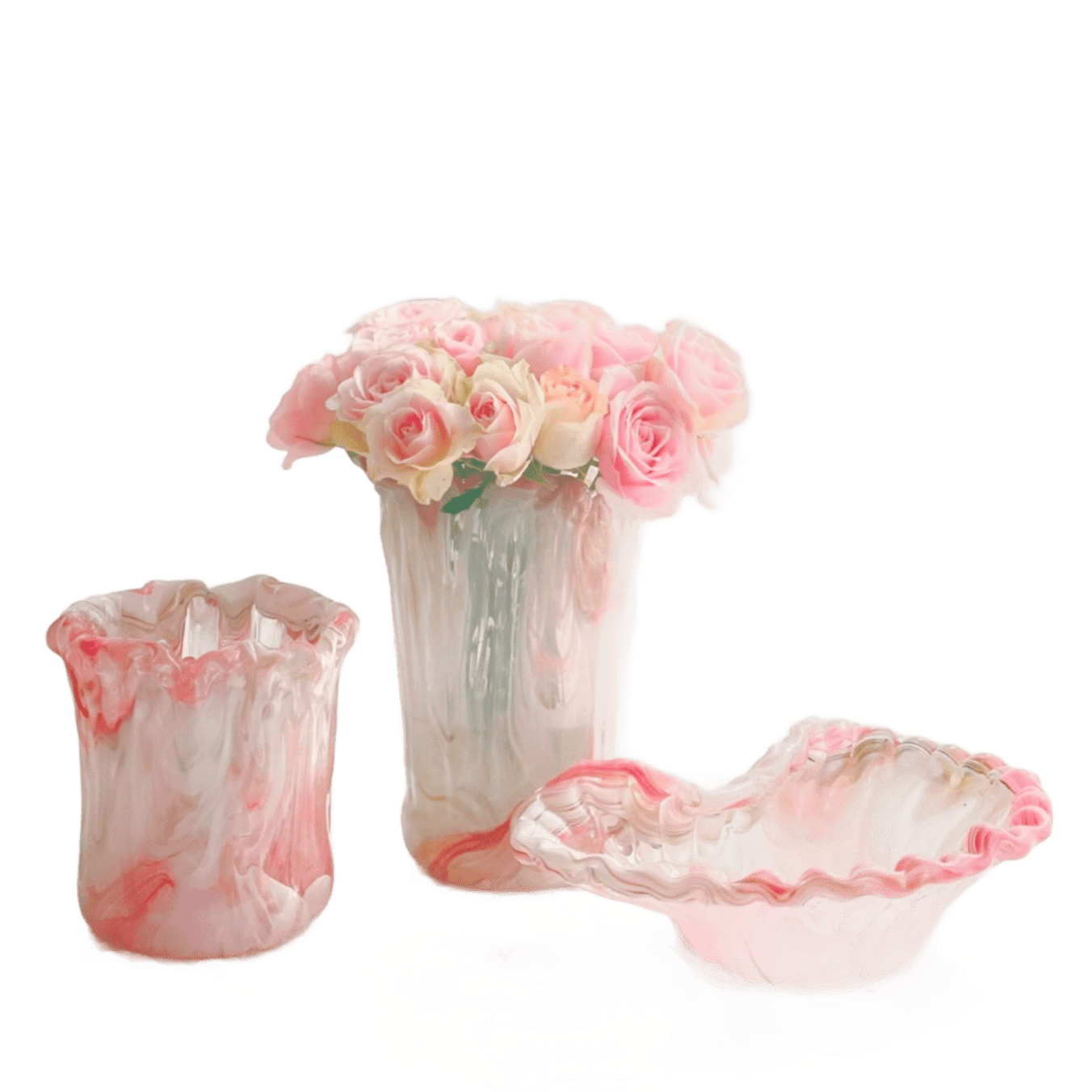 Handmade Pink Glass Vase - Bliss Vie