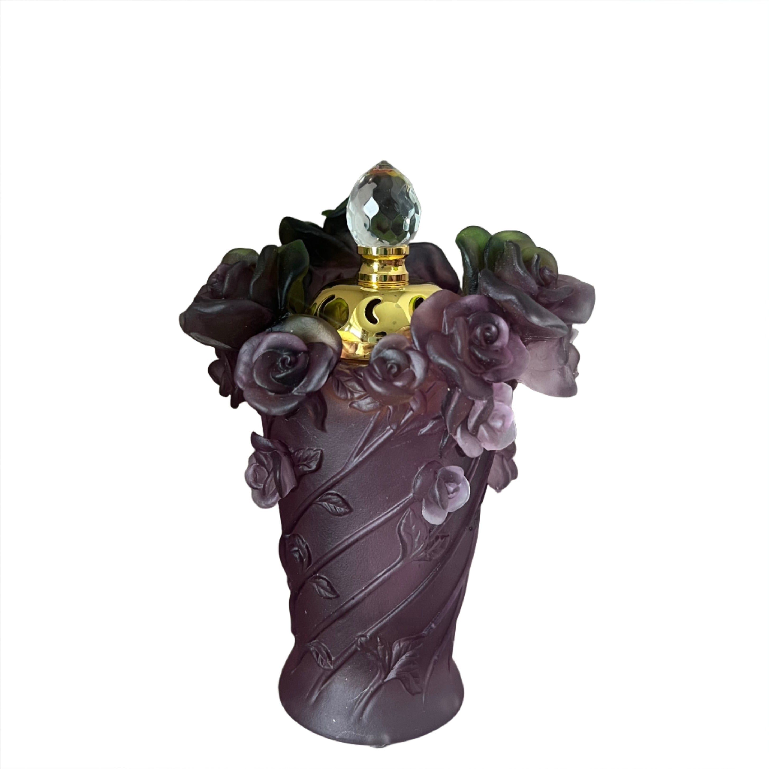 Crystal Bakhoor Incense Burner (Purple-Green Rose) - Bliss Vie