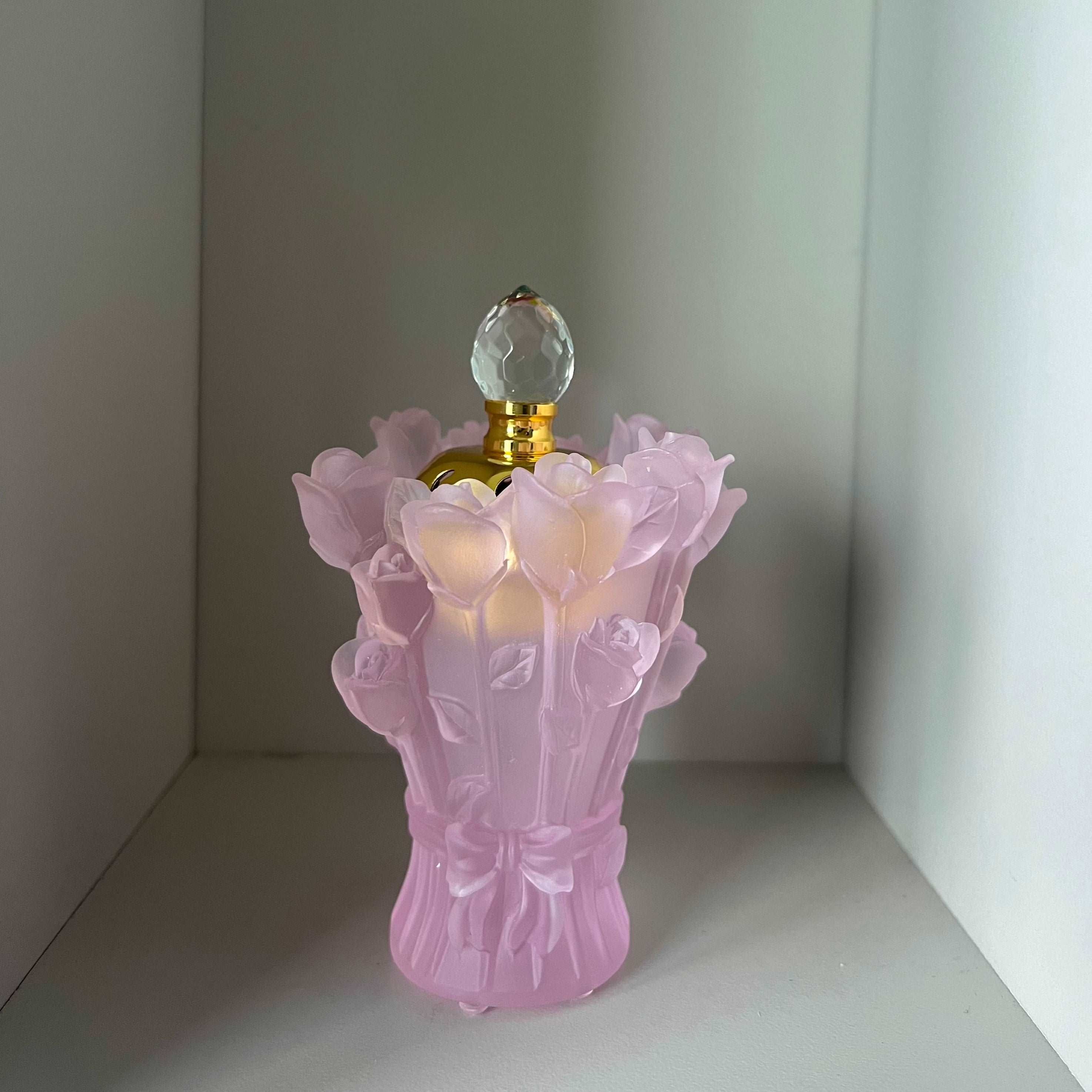 Crystal Bakhoor Incense Burner (Pink Rose) - Bliss Vie