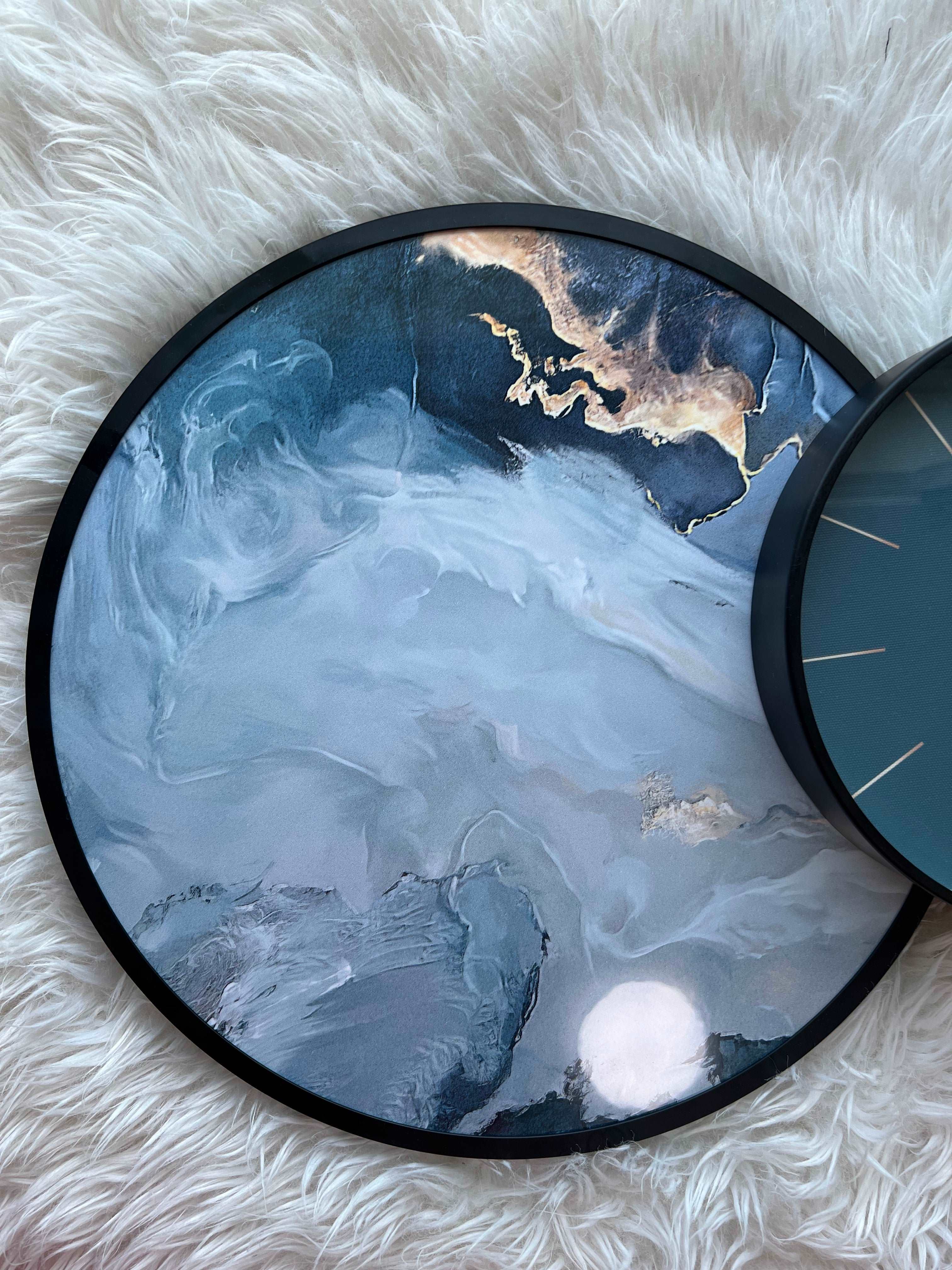 Wall Clock with Painting Abstract Round - Bliss Vie