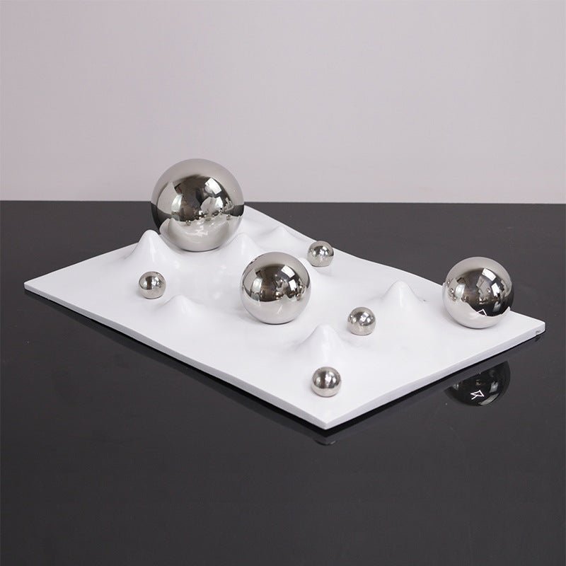 Ball Wave Plate in Silver, Black, White and Gold - Bliss Vie