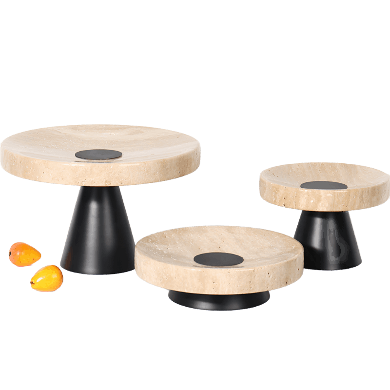 Travertine Round Fruit Plate - Bliss Vie