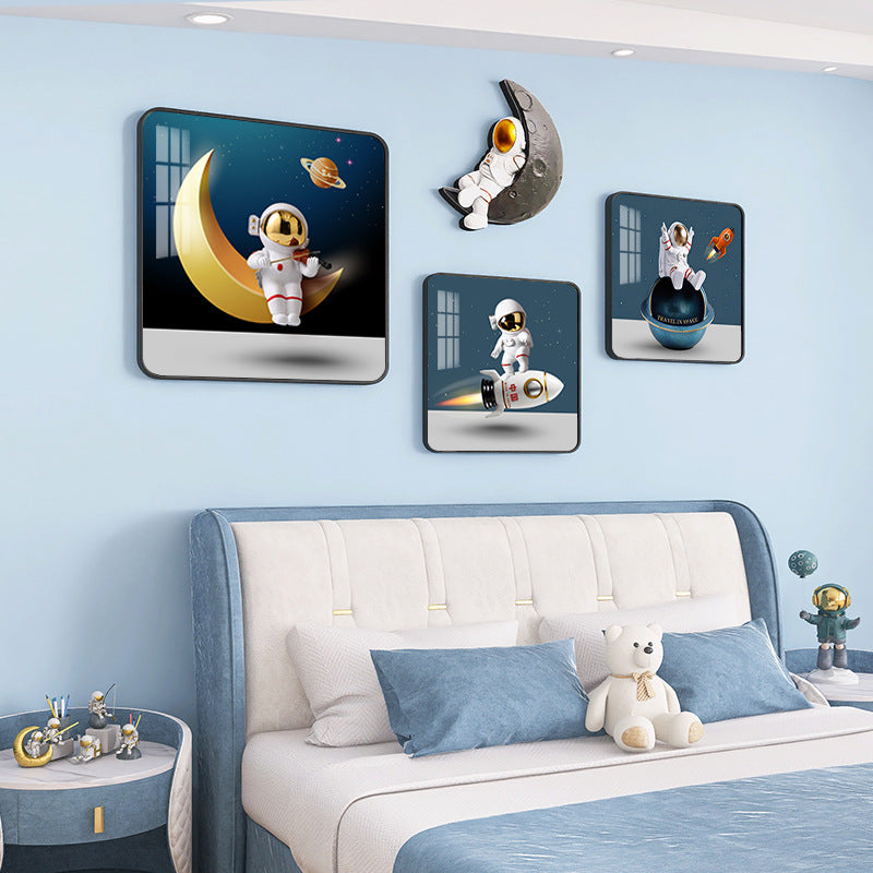 Boys Children Bedroom Cartoon decoration background wall painting set with moon mural - Bliss Vie
