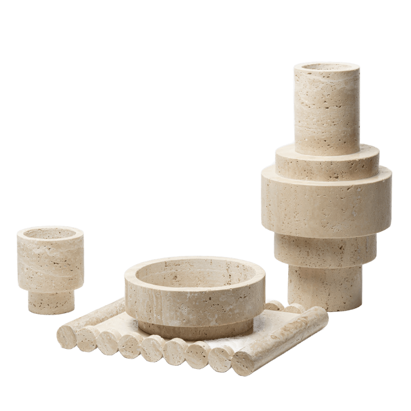 Travertine Vase And Flower Ware - Bliss Vie