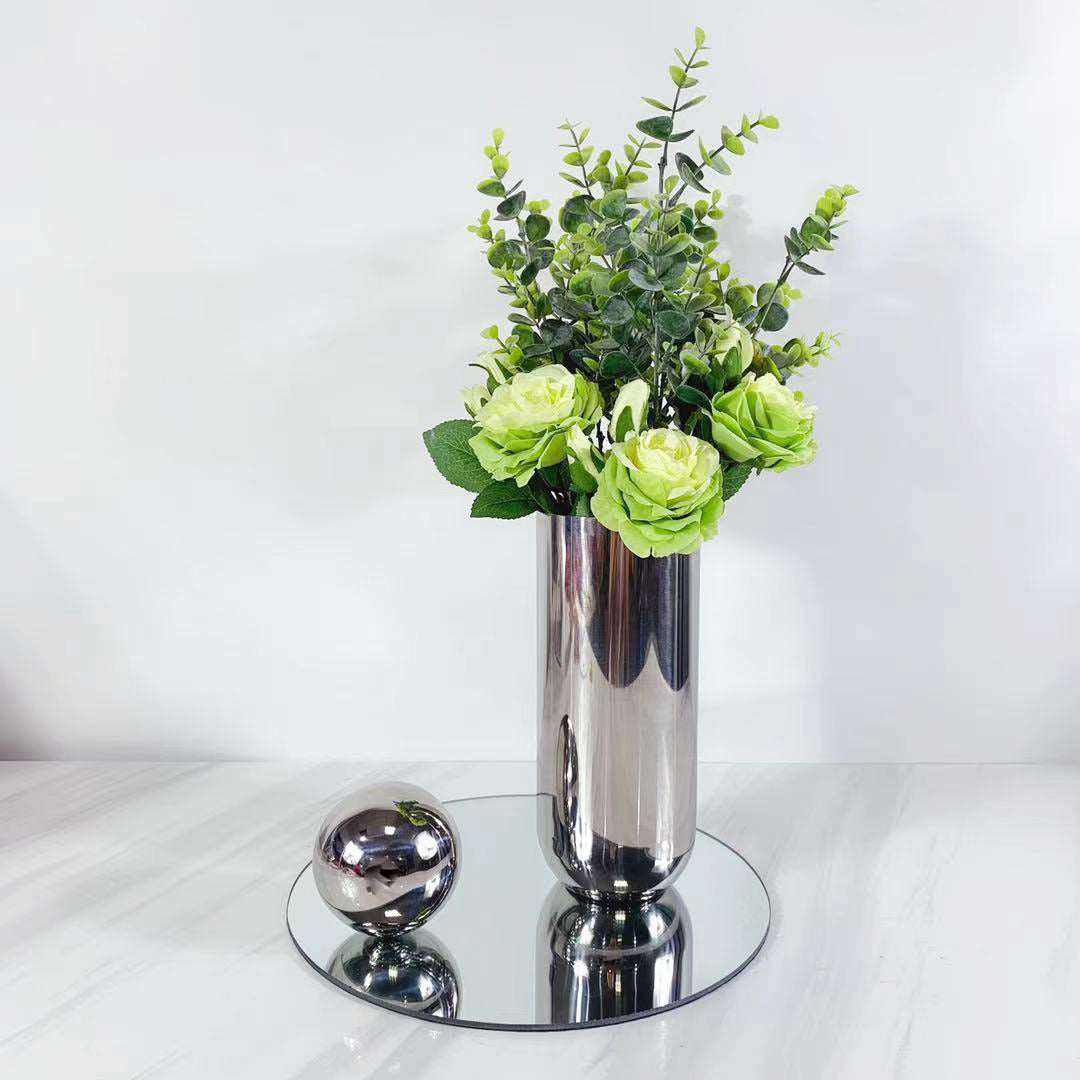 Stainless Steel Vase Ball Tray Combination - Bliss Vie