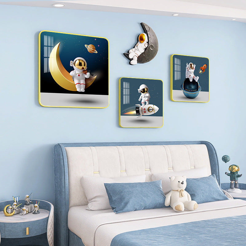 Boys Children Bedroom Cartoon decoration background wall painting set with moon mural - Bliss Vie