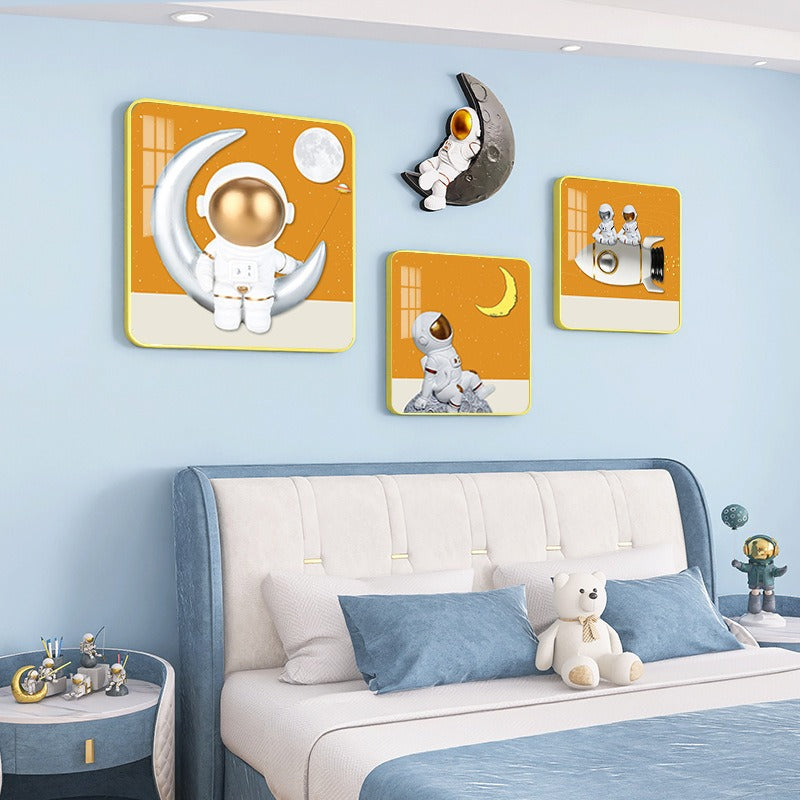 Boys Children Bedroom Cartoon decoration background wall painting set with moon mural - Bliss Vie