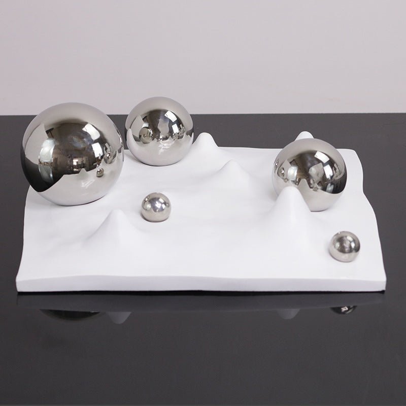 Ball Wave Plate in Silver, Black, White and Gold - Bliss Vie