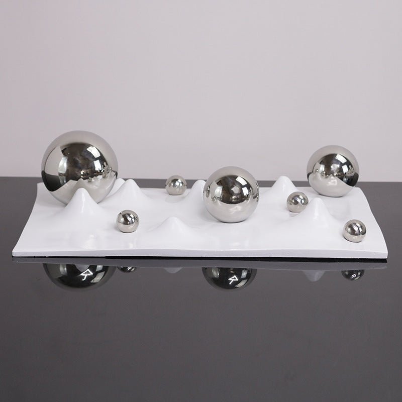 Ball Wave Plate in Silver, Black, White and Gold - Bliss Vie