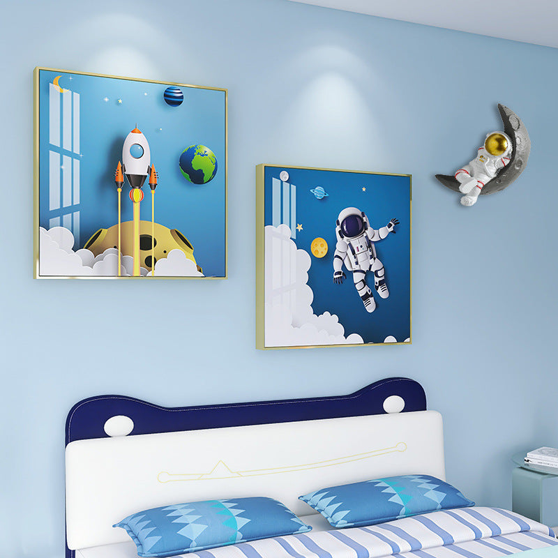 Boys Children Bedroom Cartoon decoration background wall painting set with moon mural - Bliss Vie