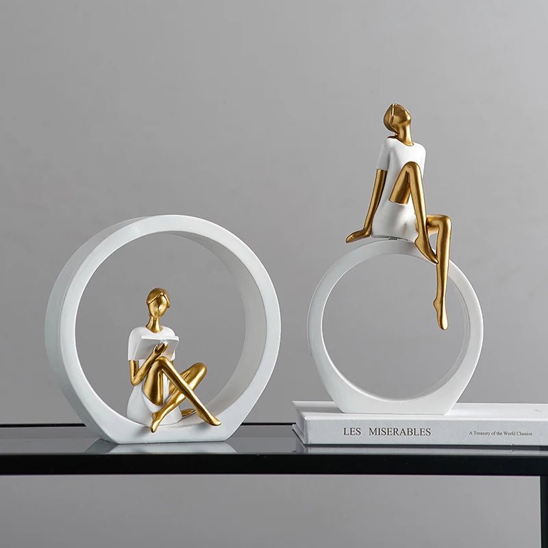Aesthetic Reading Statues - Literary Inspired Home Decor cabinet Sleek Contemporary Sophisticated Unique Elegant Decorative Trendy stylish Minimalist Artistic Luxury Designer tabletop table decor accessories tableware living room decor coffee table decor