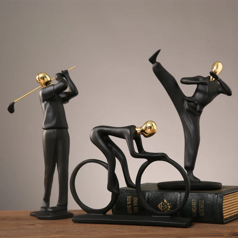 Creative Movement Abstract Figure Statue - Dynamic Home Decor Accent cabinet Sleek Contemporary Sophisticated Unique Elegant Decorative Trendy stylish Minimalist Artistic Luxury Designer tabletop table decor accessories tableware living room decor coffee table decor