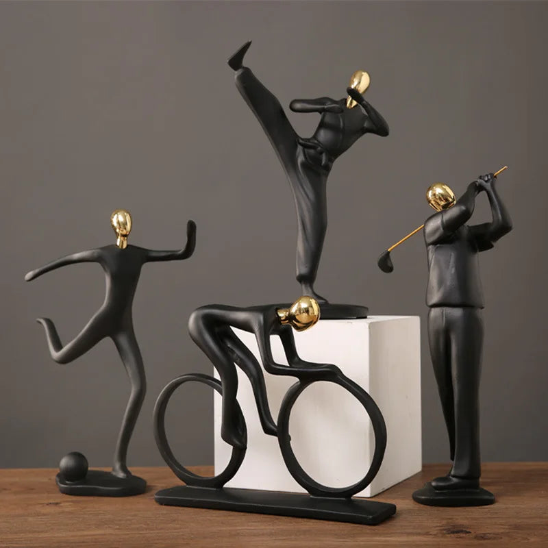 Creative Movement Abstract Figure Statue - Dynamic Home Decor Accent cabinet Sleek Contemporary Sophisticated Unique Elegant Decorative Trendy stylish Minimalist Artistic Luxury Designer tabletop table decor accessories tableware living room decor coffee table decor