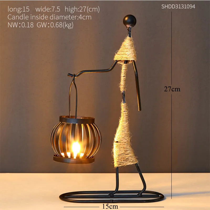 Unique Figurines Candlestick - Artistic Candle Holder Decor Home Decor cabinet Sleek Contemporary Sophisticated Unique Elegant Decorative Trendy stylish Minimalist Artistic Luxury Designer tabletop table decor accessories tableware living room decor coffee table decor