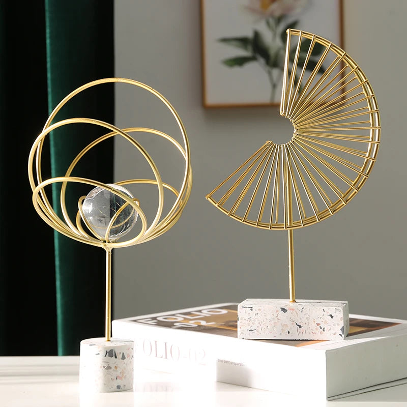 Metal Abstract Art Ornament - Industrial Home Decor Accent cabinet Sleek Contemporary Sophisticated Unique Elegant Decorative Trendy stylish Minimalist Artistic Luxury Designer tabletop table decor accessories tableware living room decor coffee table decor