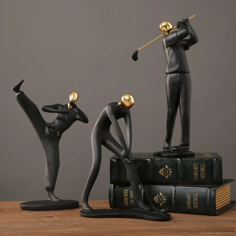 Creative Movement Abstract Figure Statue - Dynamic Home Decor Accent cabinet Sleek Contemporary Sophisticated Unique Elegant Decorative Trendy stylish Minimalist Artistic Luxury Designer tabletop table decor accessories tableware living room decor coffee table decor