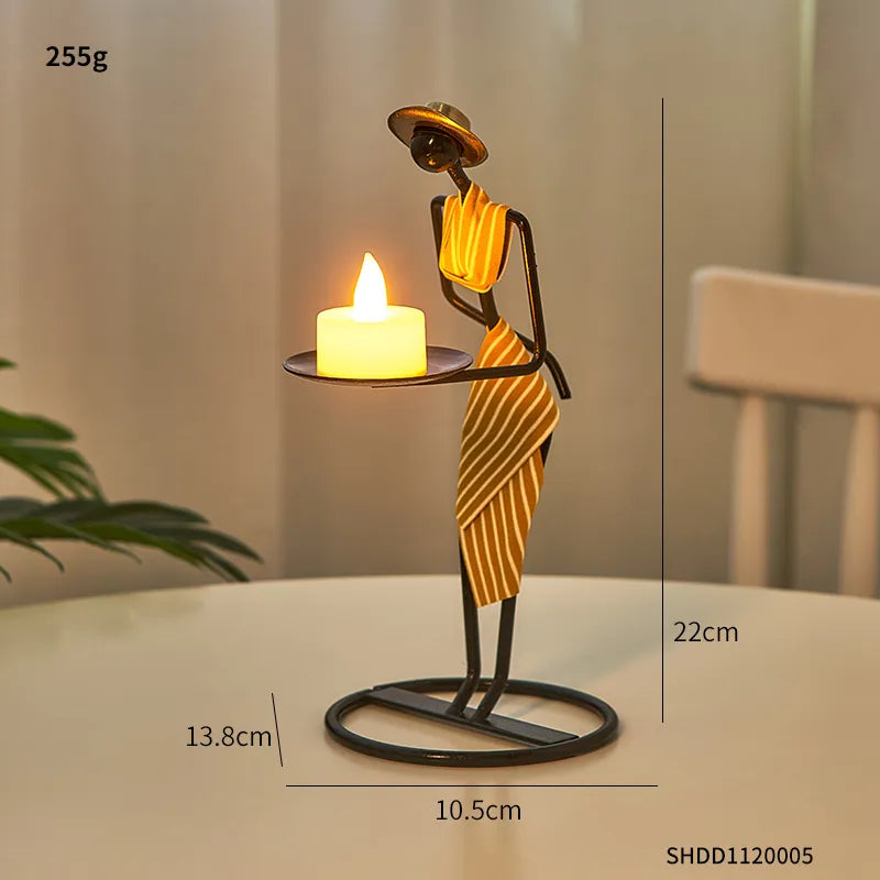 Unique Figurines Candlestick - Artistic Candle Holder Decor Home Decor cabinet Sleek Contemporary Sophisticated Unique Elegant Decorative Trendy stylish Minimalist Artistic Luxury Designer tabletop table decor accessories tableware living room decor coffee table decor