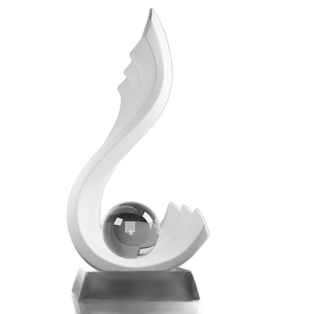 Nordic Style Irregular Wave Statue Crystal Ball - Bliss Vie