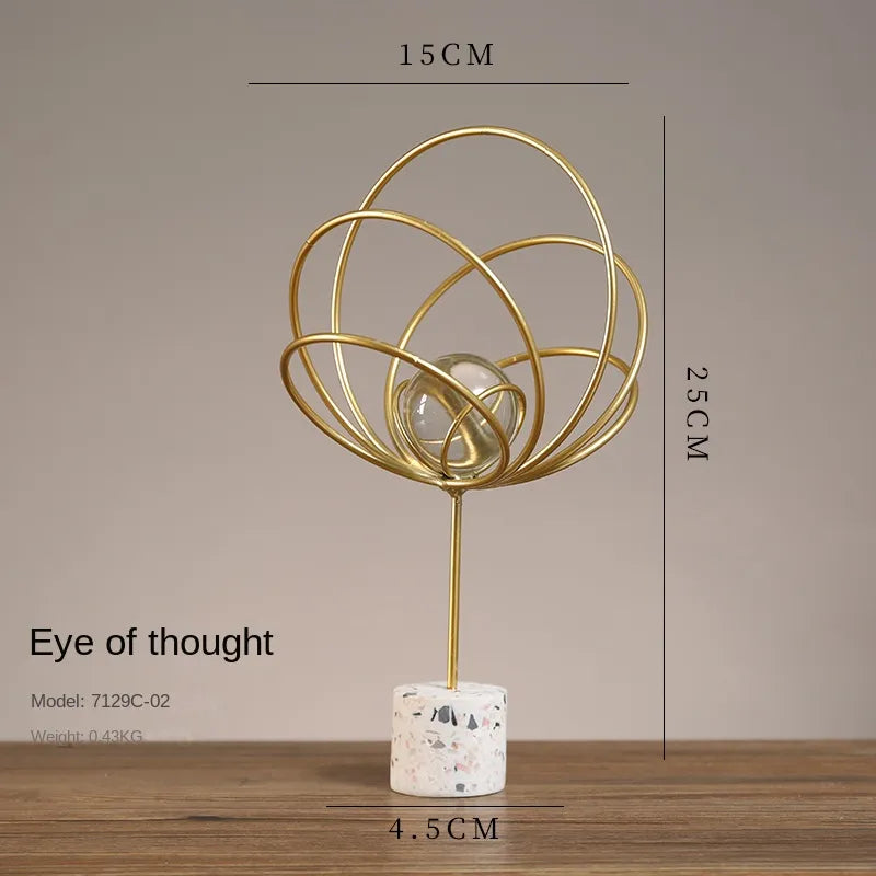 Metal Abstract Art Ornament - Industrial Home Decor Accent cabinet Sleek Contemporary Sophisticated Unique Elegant Decorative Trendy stylish Minimalist Artistic Luxury Designer tabletop table decor accessories tableware living room decor coffee table decor