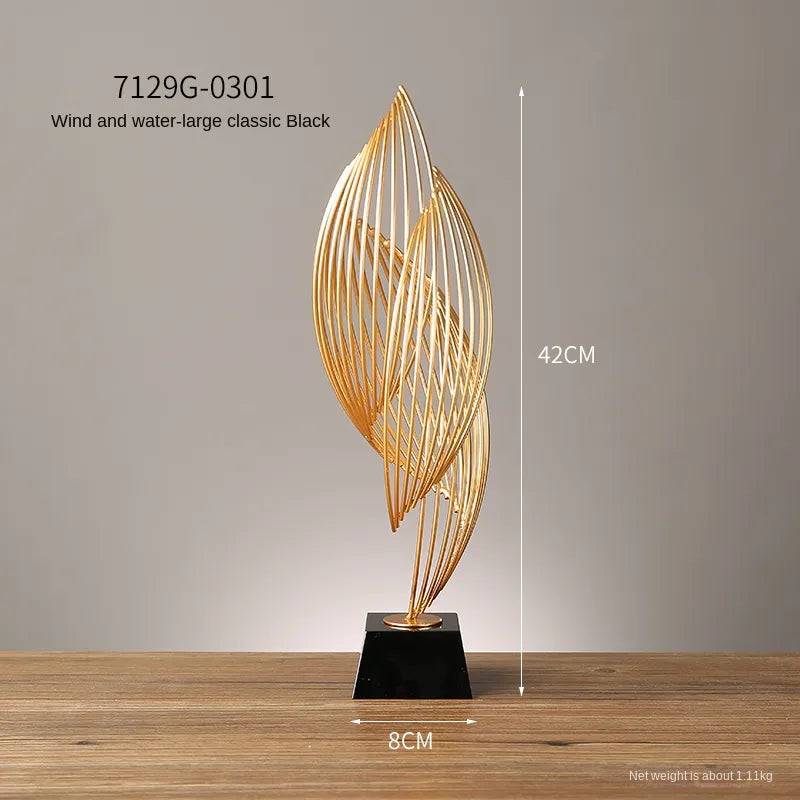 Metal Abstract Art Ornament - Industrial Home Decor Accent cabinet Sleek Contemporary Sophisticated Unique Elegant Decorative Trendy stylish Minimalist Artistic Luxury Designer tabletop table decor accessories tableware living room decor coffee table decor