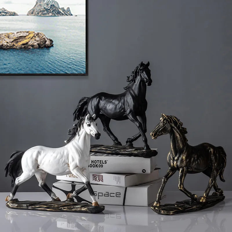 Creative Horse Statue - Artistic Equine Home Decor cabinet Sleek Contemporary Sophisticated Unique Elegant Decorative Trendy stylish Minimalist Artistic Luxury Designer tabletop table decor accessories tableware living room decor coffee table decor